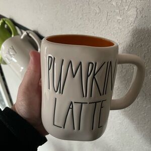 Rae Dunn Pumpkin Latte Mug - Cream with Orange Interior